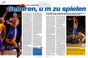 Der Artikel aus der aktuellen BASKET-Ausgabe 12/2013 über Klay Thompson.