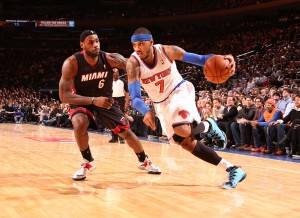 Melo und LeBron lieferten sich ein packendes Duell – James gewann die direkten Vergleich, Anthony aber das Spiel.