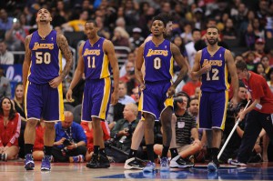 Weit unten: Die Lakers sind auf den vorletzten Tabellenplatz der Western Conference abgerutscht.