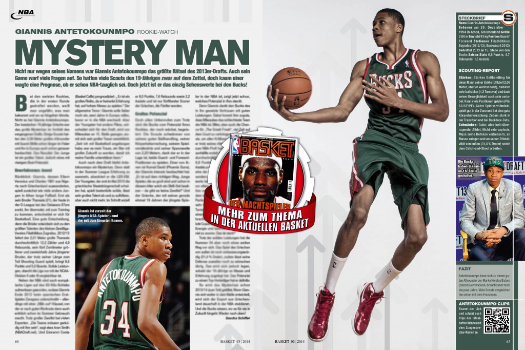 Der "Mystery Man" der Bucks in der aktuellen BASKET 3/14 