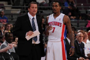 Team auf unbestimmte Zeit: Detroits Interims-Coach John Loyer und Point Guard Brandon Jennings.