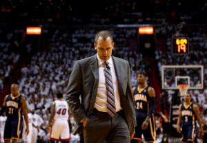 Pacers-Coach Frank Vogel hat taktisch das Nachsehen gegenüber seines Kontrahenten, Erik Spoelstra.