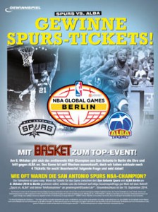 Infos zur Verlosung der Tickets gibt’s in der aktuellen BASKET 09-10/2014..