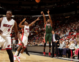 Brandon Knight, der in Miami geboren wurde, führte die Bucks zum Sieg gegen die Heat. (Foto: Getty Images)