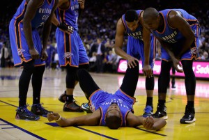 Kevin Durant hofft, dass er heute Nacht gegen die Lakers wieder spielen kann. (Foto: Getty Images)