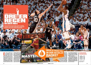 Die Monster-Waffe: Wie der Dreier die NBa verändert hat, erfahrt ihr in BASKET 2/2015.