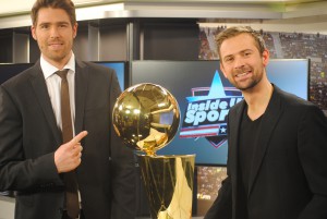 Die Larry O’Brien Trophy in der Sport1-Redaktion.