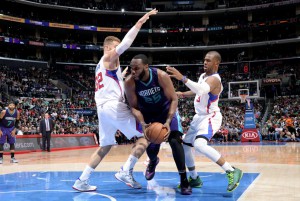 Treffen in der Preseason in China aufeinander. Al Jefferson und die Hornets gegen die Clippers mit Chris Paul und Blake Griffin. (Foto: Getty Images)
