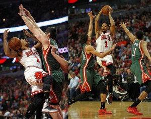 Die "Rose-Falle": Milwaukee doppelt oder trippelt Derrick Rose immer wieder (Foto: Getty Images)