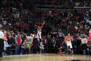 Es hätte der Game-Winner sein können, aber Paul Pierces Dreier wurde regelkonform aberkannt. (Foto: Getty Images)