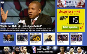Weiterhin NBA-Partner: Die Sportwebseite www.spox.com Foto: Screenshot