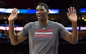 Joel Embiid, Basketballer der Philadelphia 76ers, bei einem Training seiner NBA-Mannschaft.