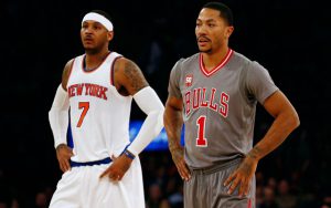 Zum Auftakt gegen die Cavaliers sind Carmelo Anthony und Derrick Rose zum ersten Mal Teammates. (Foto: Getty Images).
