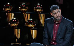 Ex-NBA-Spieler Tim Duncan (San Antonio Spurs) bei seiner offiziellen Verabschiedung.
