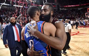James Harden und Russell Westbrook sind aus ihrer gemeinsamen Zeit bei OKC immer noch sehr gute Freunde (Foto: Getty Images).