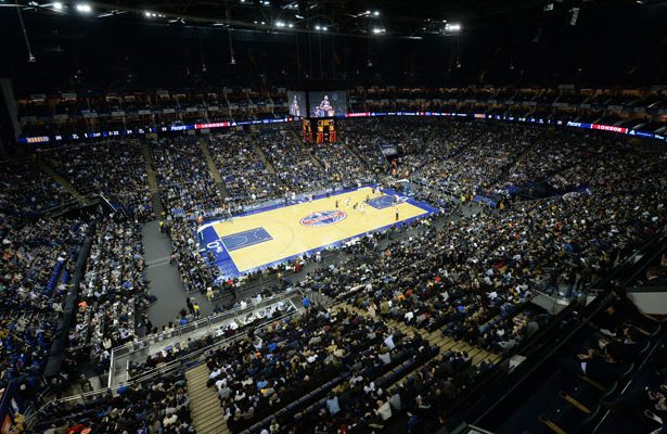Die O2-Arena in London während des NBA Global Games 2017.