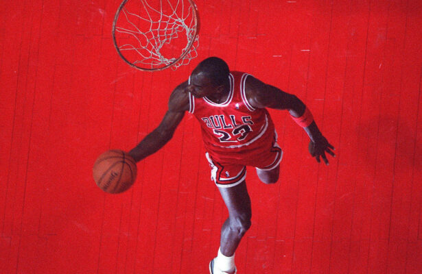 May 6, 2021: Michael Jordan flies to the hoop during the NBA, Basketball Herren, USA Slam Dunk Contest Feb. 6, 1988, in