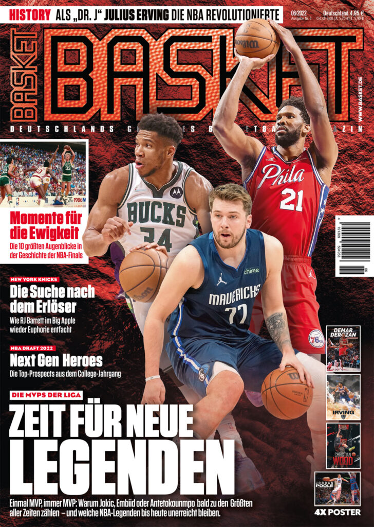 BASKET 06/22: Zeit für neue Legenden – Warum Nikola Jokic, Joel Embiid oder Giannis Antetokounmpo bald zu den Größten aller Zeiten zählen – und welche NBA-Legenden bis heute unerreicht bleiben. 